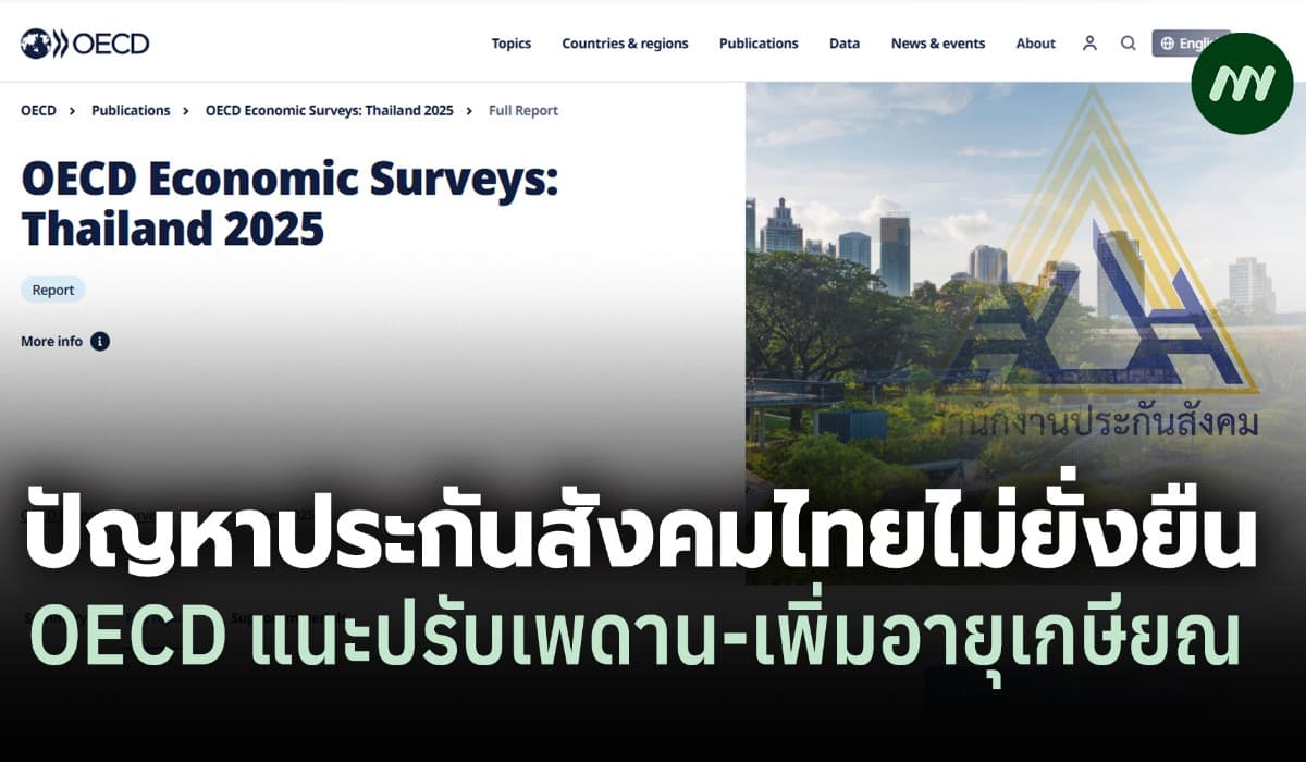 รายงาน OECD:ปัญหาประกันสังคมไทยไม่ยั่งยืน แนะปรับเพดาน-เพิ่มอายุเกษียณ