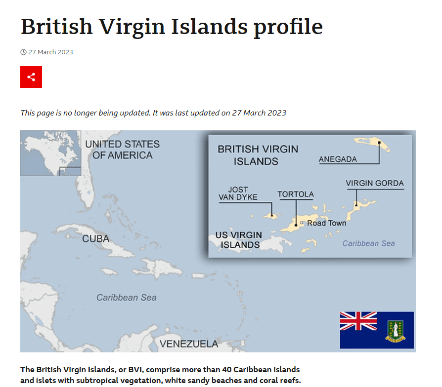 สำนักข่าว BBC เปิดข้อมูลเกาะบริติชเวอร์จิน