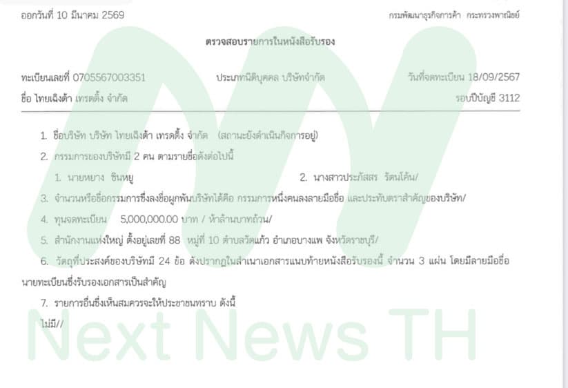 บริษัท ไทยเฉิงต้า เทรดดิ้ง จำกัด