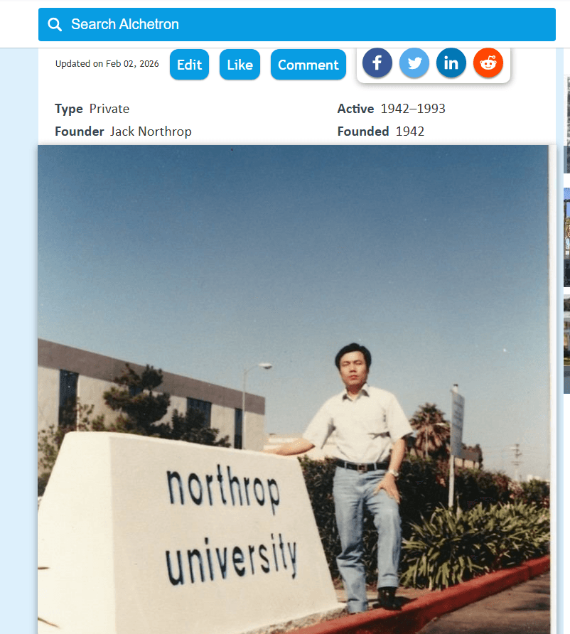 นายแจ็ค นอร์ทรอป ผู้ก่อตั้งมหาวิทยาลัย