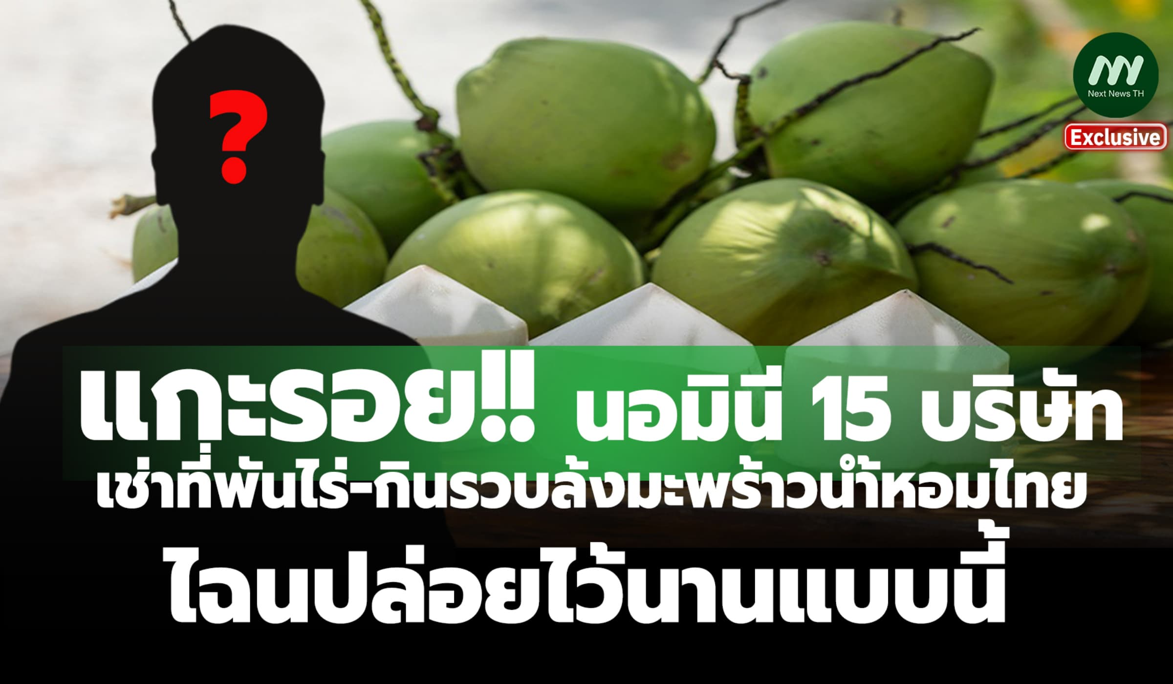 แกะรอย! พฤติการณ์นอมินี 15 บ.เช่าที่พันไร่-กินรวบล้งมะพร้าวน้ำหอมไทย