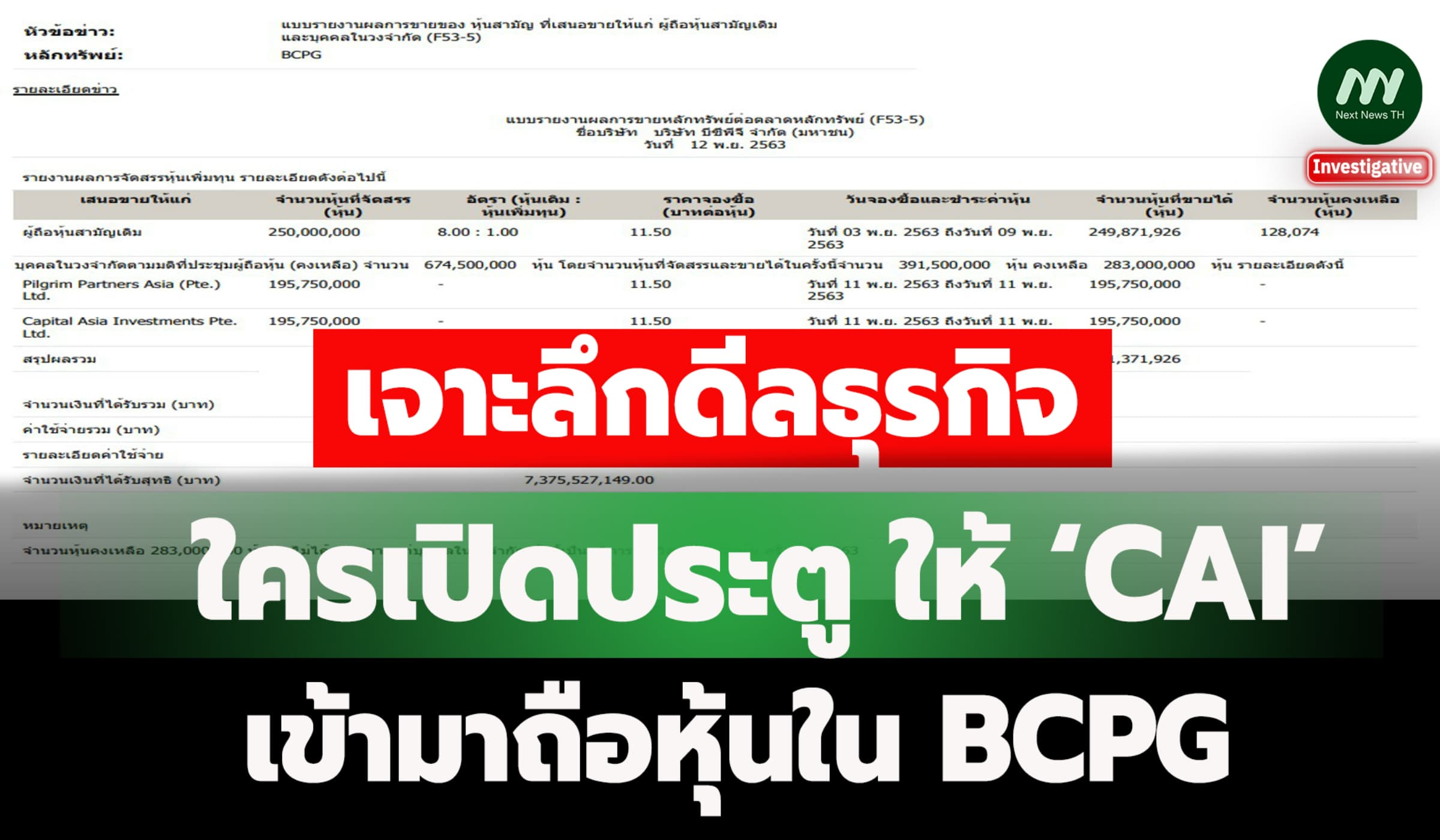 เจาะลึกดีลธุรกิจ ใครเปิดประตู ให้ ‘CAI’ เข้ามาถือหุ้นใน BCPG