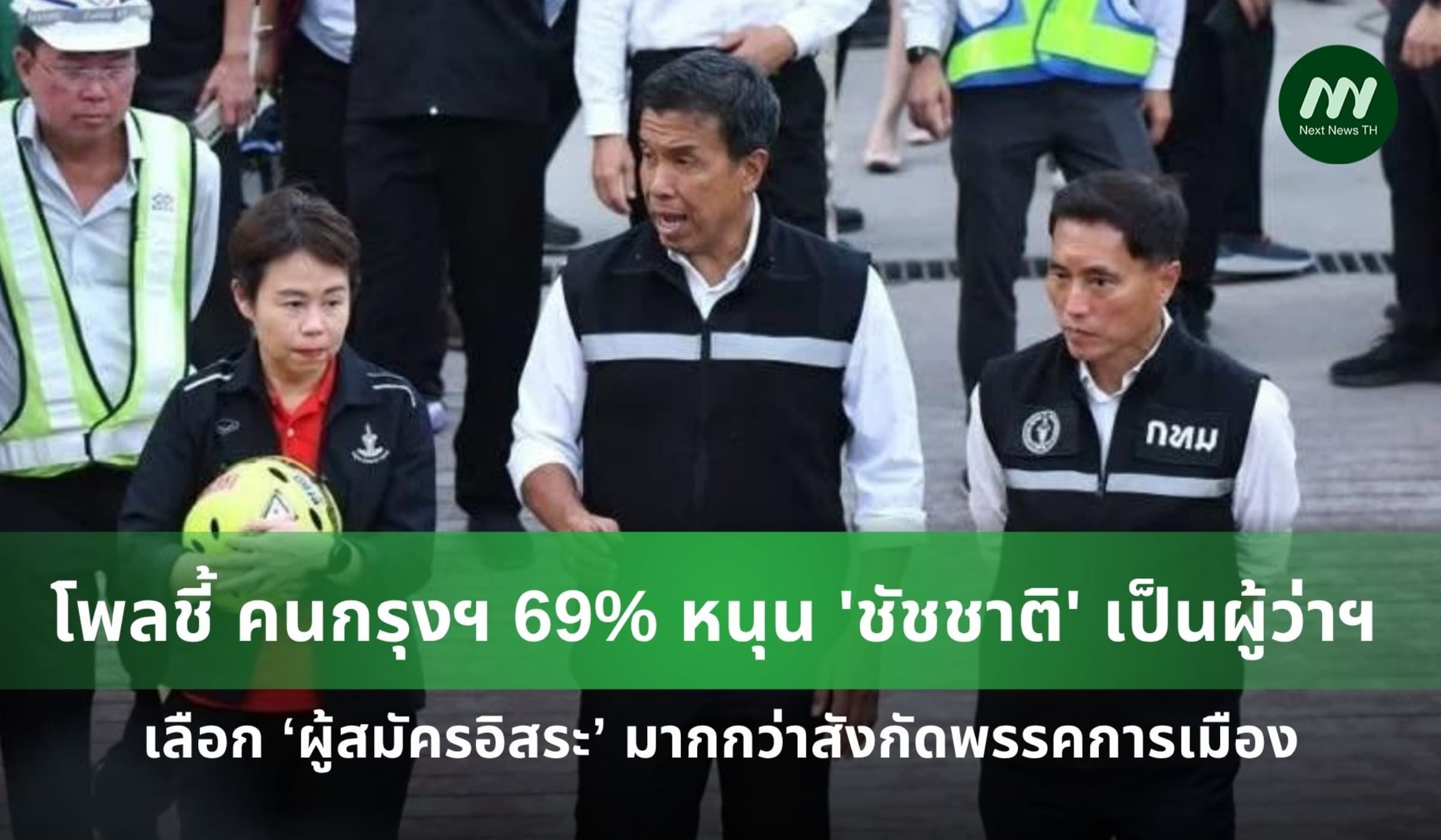 โพลชี้ คนกรุงเทพฯ 69% หนุน 'ชัชชาติ' เป็นผู้ว่าฯ กทม.