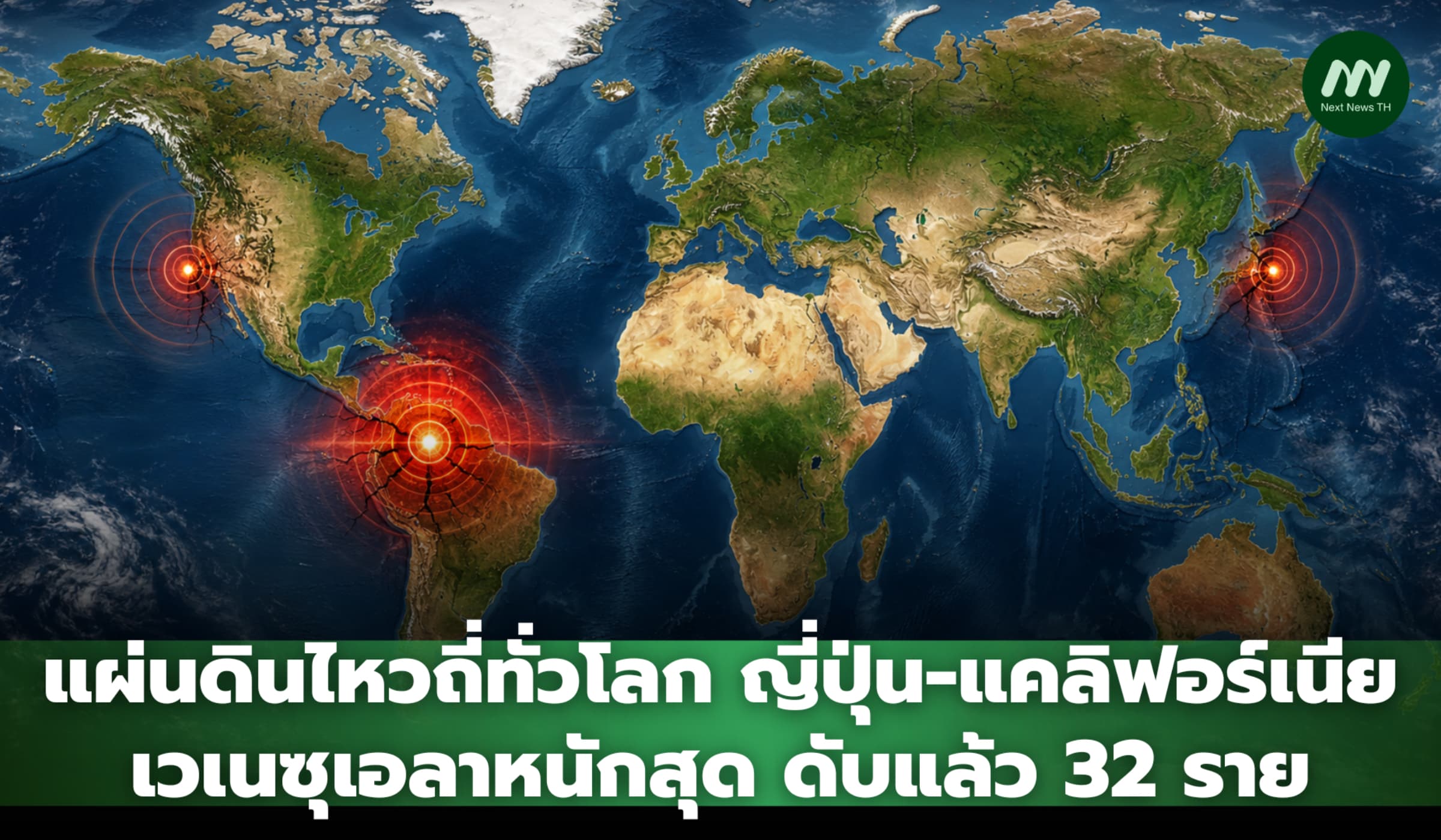 แผ่นดินไหวถี่ทั่วโลก ญี่ปุ่น-แคลิฟอร์เนีย เวเนซุเอลาหนักสุด ดับแล้ว 32 ราย