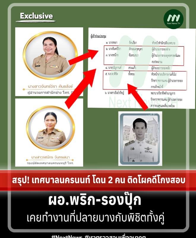 สรุป! ท.นครนนท์ ผอ.พริก-รองปุ๊ก ติดโผคดีโกงสอบ-เคยทำงานกับพิชิตทั้งคู่
