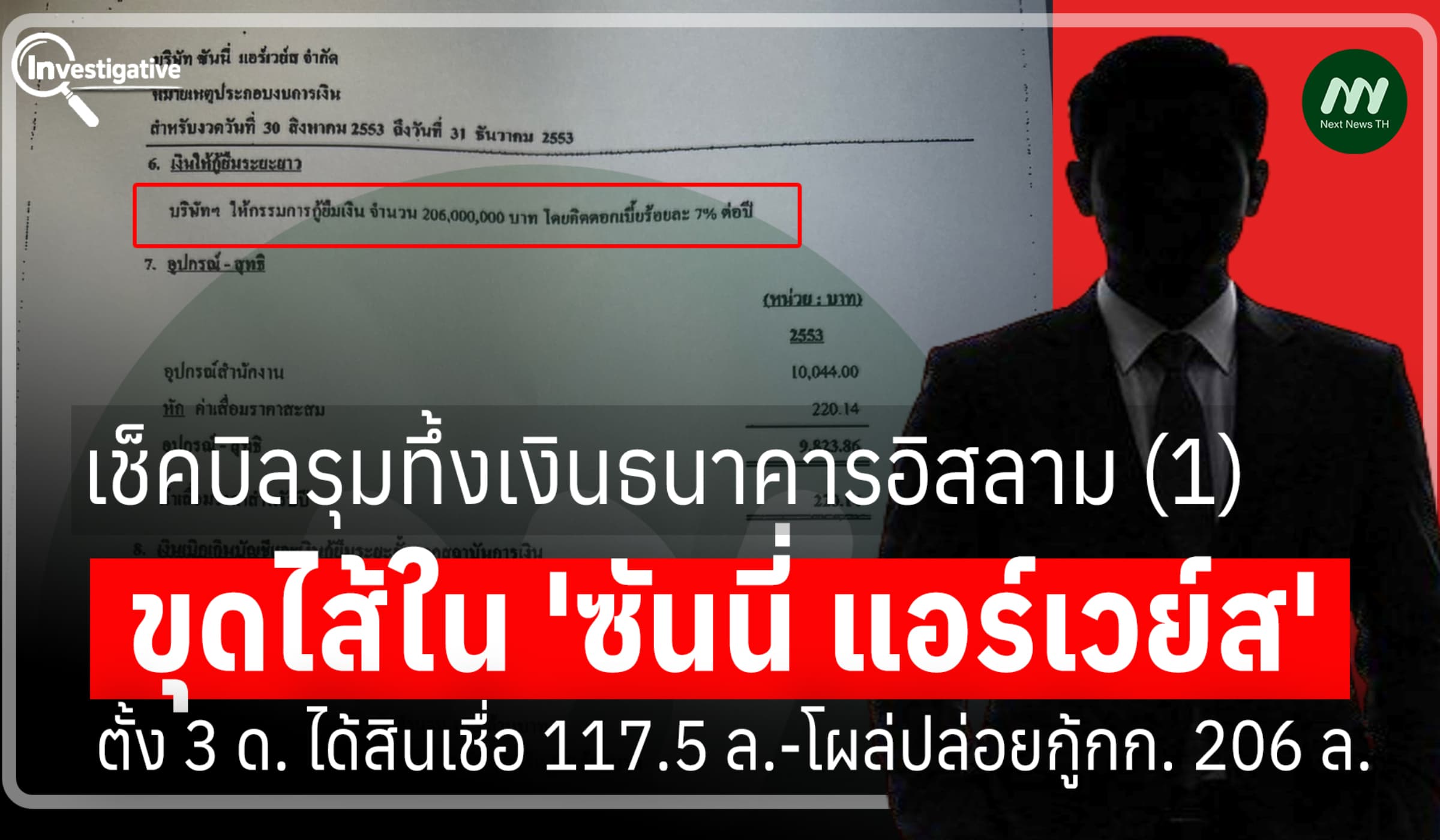 ขุด!‘ซันนี่แอร์ฯ’ตั้ง 3 ด.ได้สินเชื่อธ.อิสลาม 117.5 ล.-ปล่อยกู้ 206 ล.