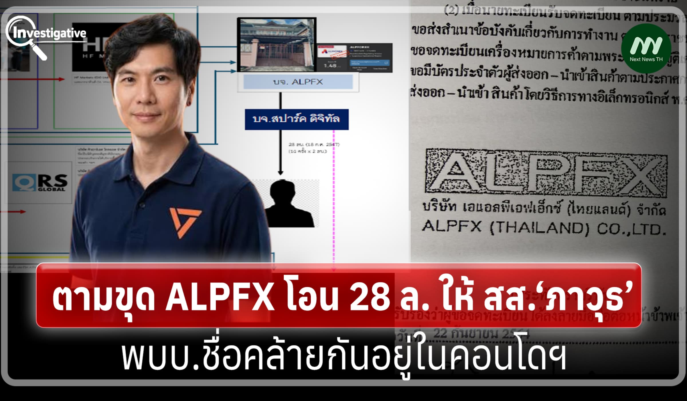 ตามขุด ALPFX โอน 28 ล. ให้ สส.‘ภาวุธ’/พบบ.ชื่อคล้ายกันอยู่ในคอนโดฯ