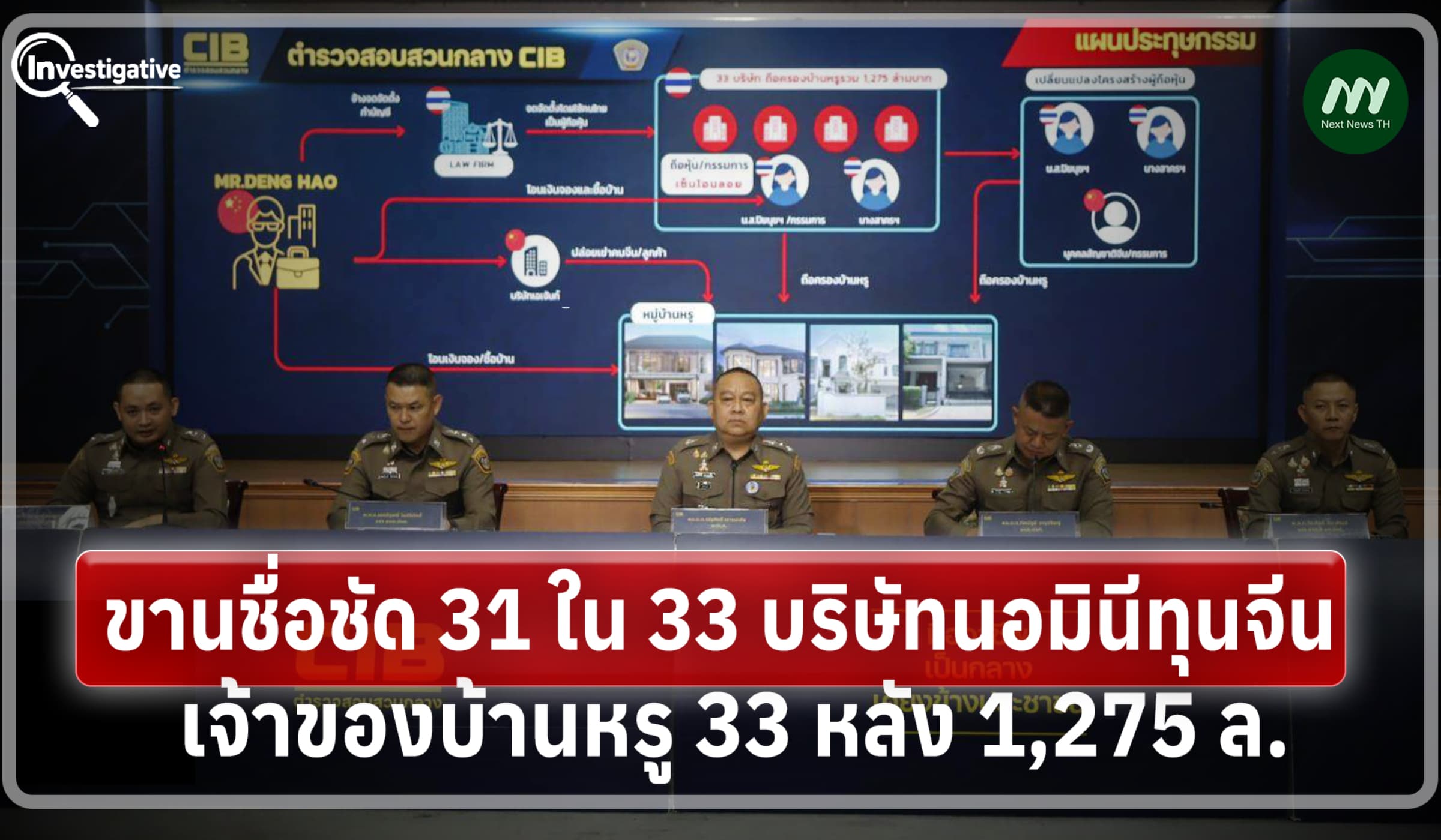 ขานชื่อชัด 31 ใน 33 บริษัทนอมินีทุนจีนเจ้าของบ้านหรู 33 หลัง 1,275 ล.