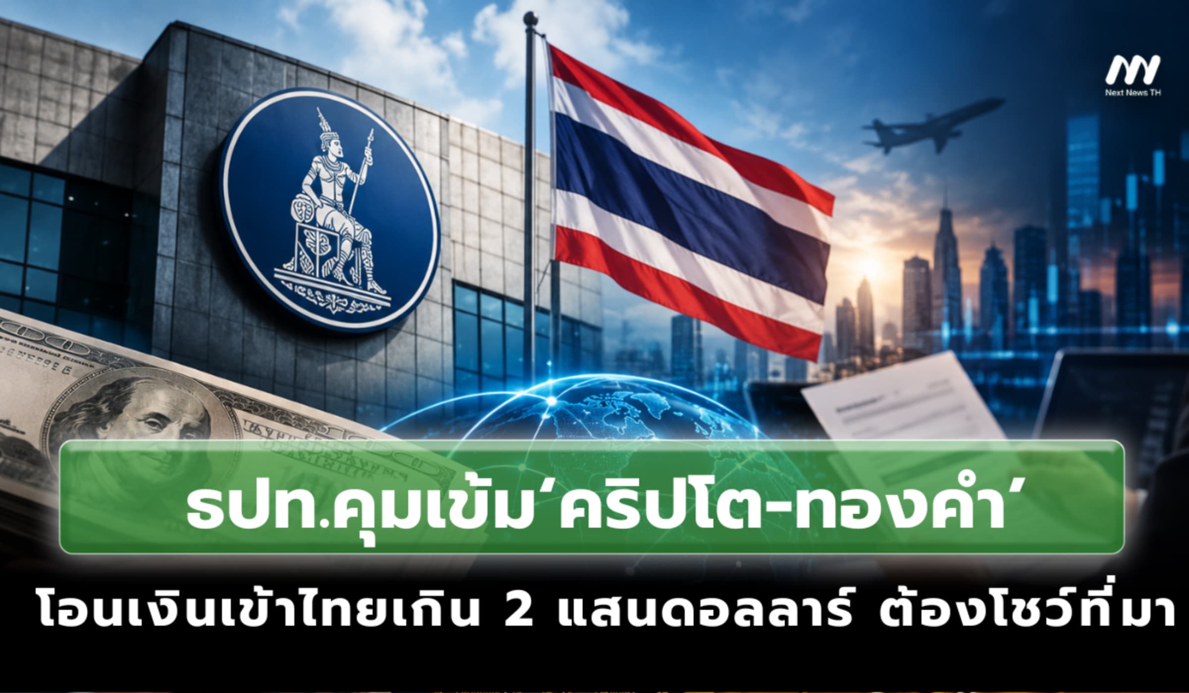 ธปท.คุมเข้ม‘คริปโต-ทองคำ’โอนเงินเข้าไทยเกิน 2 แสนดอลลาร์ ต้องโชว์ที่มา