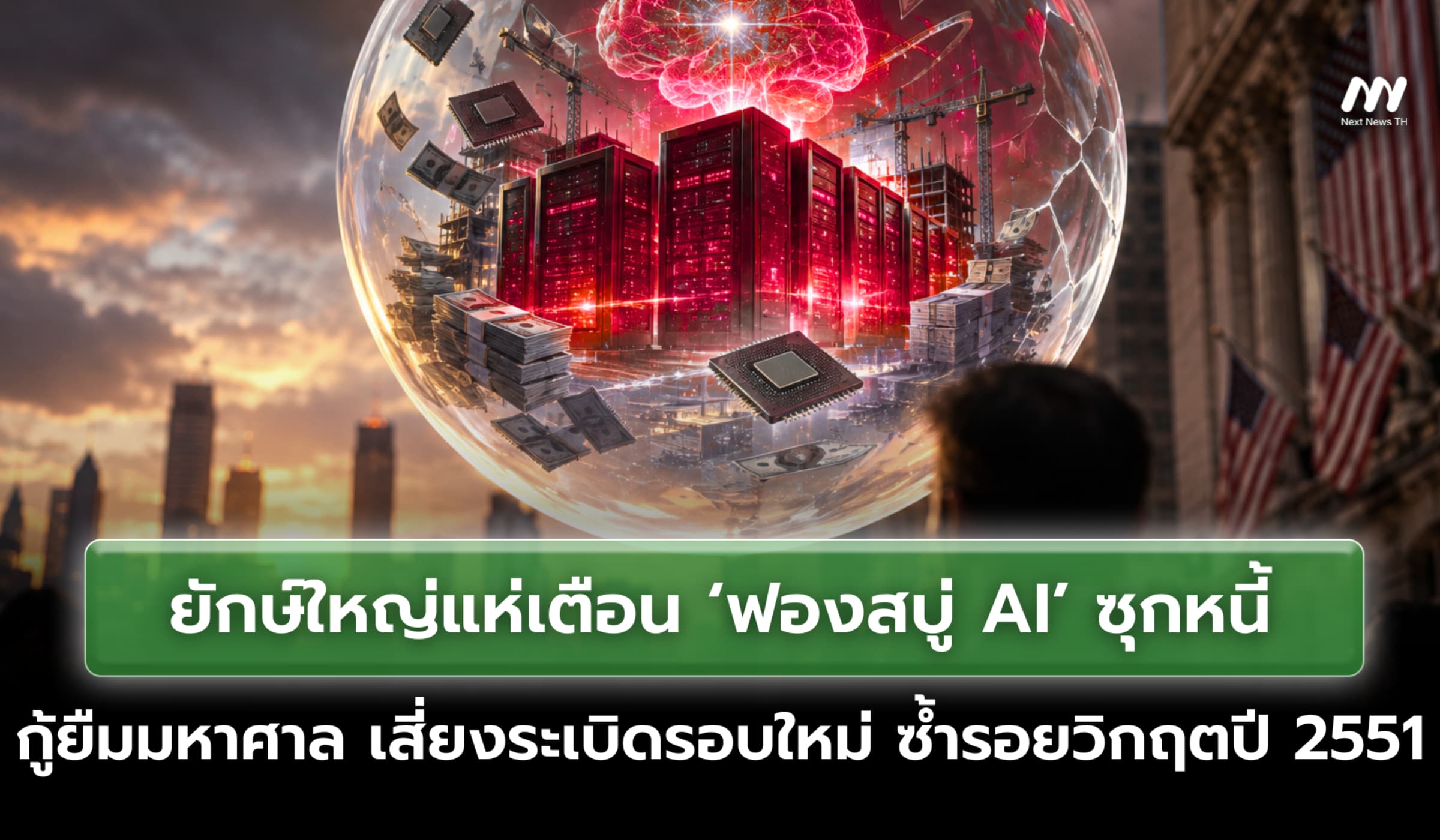 ยักษ์ใหญ่แห่เตือน ‘ฟองสบู่ AI’ ซุกหนี้กู้ยืมมหาศาล เสี่ยงระเบิดรอบใหม่
