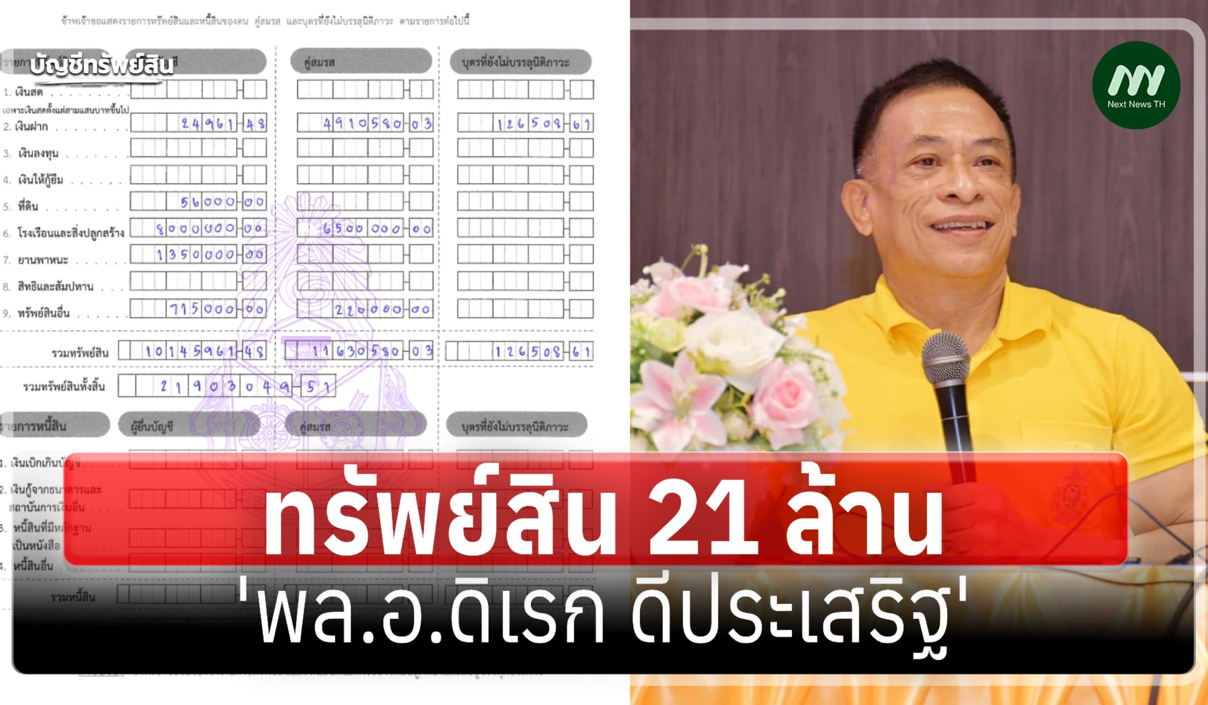 ทรัพย์สิน 21 ล้าน 'พล.อ.ดิเรก ดีประเสริฐ' พ้นปธ.กก.สถาบันการบินพลเรือน